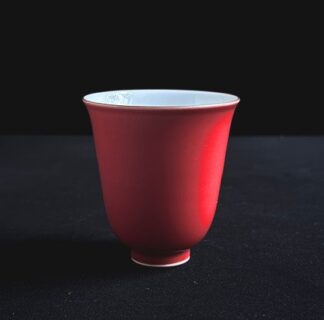 Tasse porcelaine haute tulipe rouge